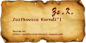 Zsifkovics Kornél névjegykártya