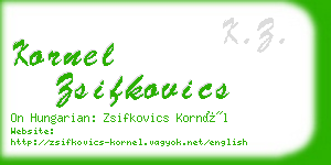 kornel zsifkovics business card